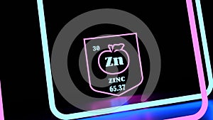 Nutrition facts apple. Zinc chemical element sign