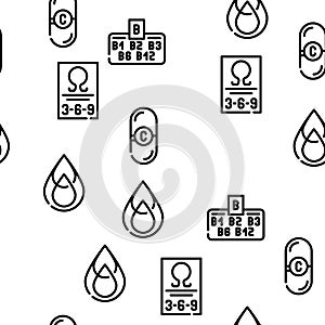 Nutrition Facts Diet Vector Seamless Pattern