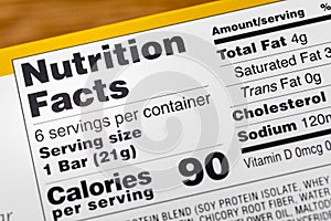 Nutrition facts food serving calories label fat servings