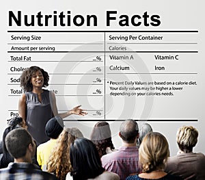 Nutrition Facts Health Medicine Eating Food Diet Concept photo