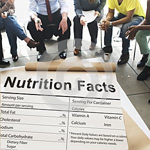 Nutrition Facts Health Medicine Eatting Food Diet Concept photo