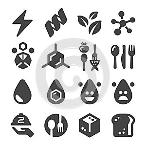 Nutrition facts icon set