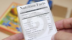 Nutrition Facts Label on Food Box