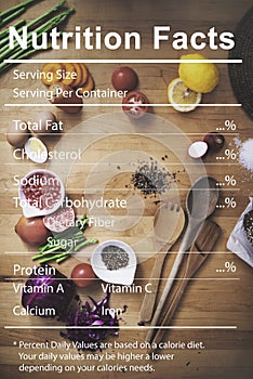 Nutrition Facts Medical Diet Nutritional Concept