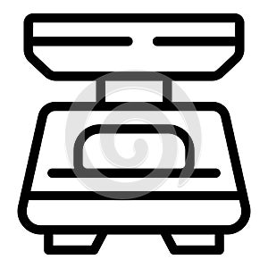 Nutrition food scale icon outline vector. Caloric measurement