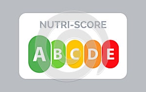 Nutrition label facts health score. Food info nutriscore label facts packaging sign