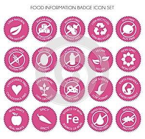 Nutrition label icon set vector