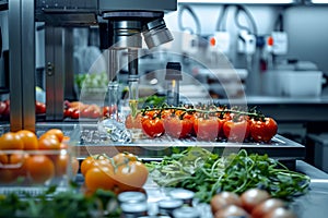 Nutritional analysis being conducted in food science research laboratory