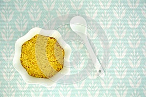 Nutritional yeast flakes flat lay
