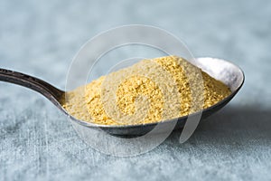 Nutritional Yeast on a Vintage Spoon