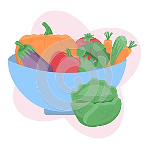 Nutritionist concept. Calorie control and diet concept. Vector illustration. vegetables and healthy food