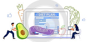 Nutritionist concept Diet plan Weight loss program Online medical consultation