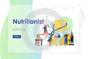 Nutritionist vector website landing page design template