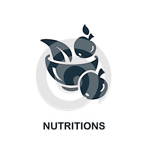 Nutritions icon. Monochrome sign from diet collection. Creative Nutritions icon illustration for web design