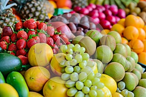 Nutritious Asian fruit market vegetables. Generate Ai