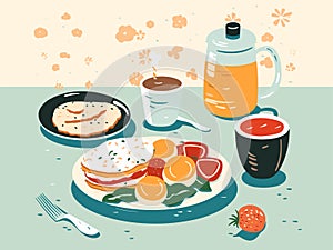 Nutritious Breakfast Illustration