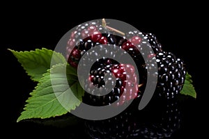 Nutritious Loganberry black berry. Generate Ai