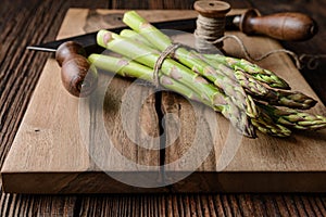 Nutritious vegetable high in antioxidants, a bunch of fresh green asparagus