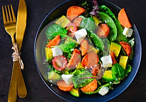Nutritious Vegetarian salad with feta cheese