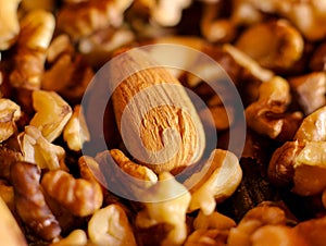 Nuts, almonds and walnuts, lots of nuts