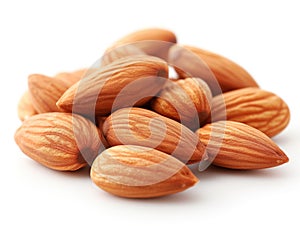 nuts almonds on a white background