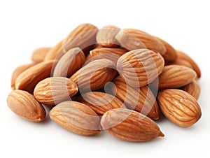 nuts almonds on a white background