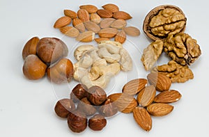 Nuts, apricot seeds, hazelnuts, almonds and cashew