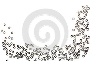 Nuts and bolts closeup on plain background