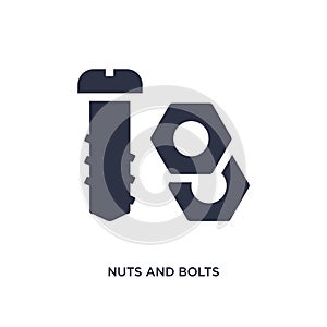nuts and bolts icon on white background. Simple element illustration from tools concept photo