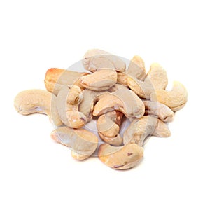 Nuts cashews isolated on white background. Selective focus.