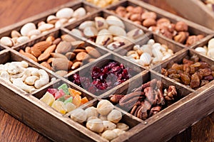 Nuts and dried berries collection