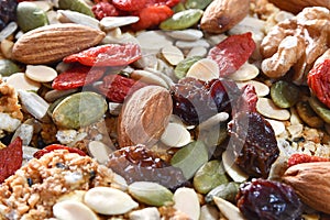 Nuts and Dried Fruits on a Nutty Baklava