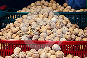 Nuts at the farmer`s market