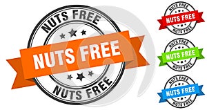 nuts free stamp. round band sign set. label