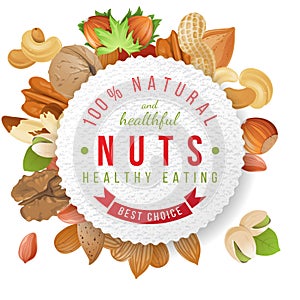 Nuts label with type design