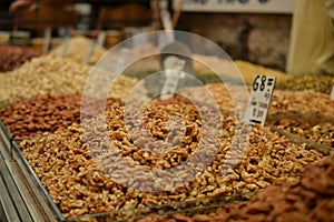 Nuts at Mahane Yehuda, shuk, Jewish grocery market in Jerusalem, Israel