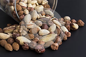 Nuts Mix on a Black Background