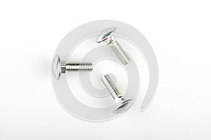 nuts with a press washer on a white background. M6 screws