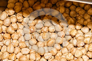 Nuts for sale at the market. Healthy eating concept. Salty snack