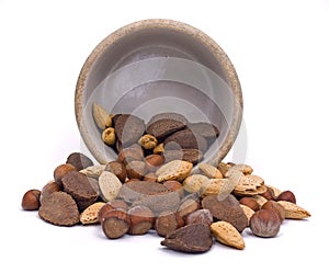 Nuts Spill Out of Crock photo
