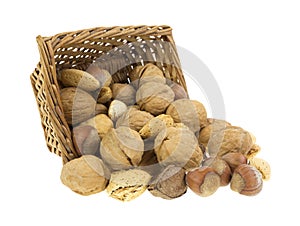 Nuts spilling from basket