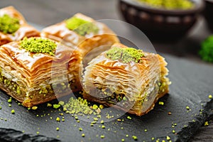 Nutty Baklava pistachio. Generate Ai