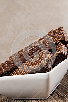 Nutty bars chocolate,bowl