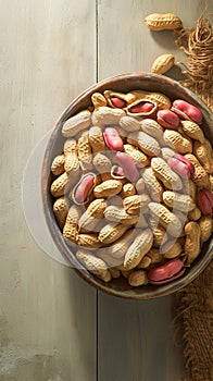 Nutty delight Shelled peanuts arranged in an inviting bowl