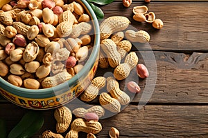 Nutty delight Shelled peanuts arranged in an inviting bowl