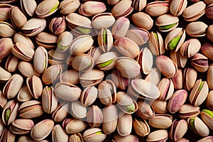 Nutty elegance a top view of pistachios on a table