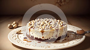 Nutty Indulgence A Macadamia Cheesecake Delight.AI Generated