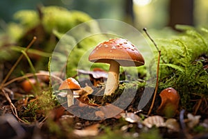 Nutty Mushroom boletus edulis. Generate Ai