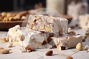 Nutty nougat food. Generate Ai