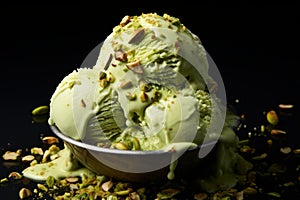 Nutty Pistachio ice cream. Generate Ai